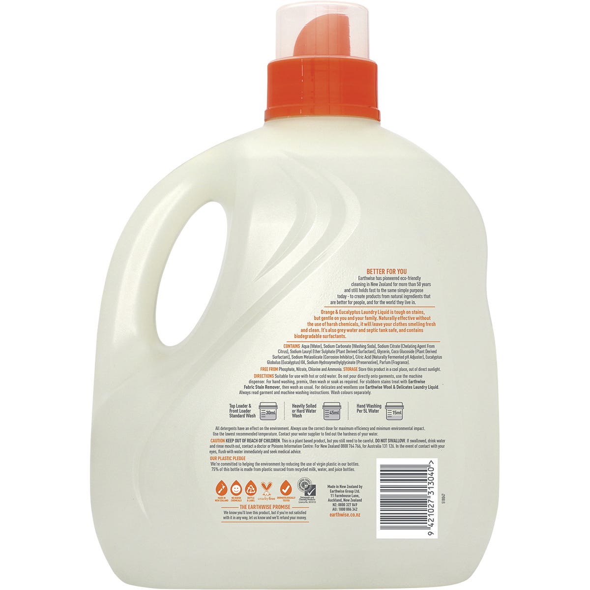 Earthwise Laundry Liquid Orange & Eucalyptus 4L