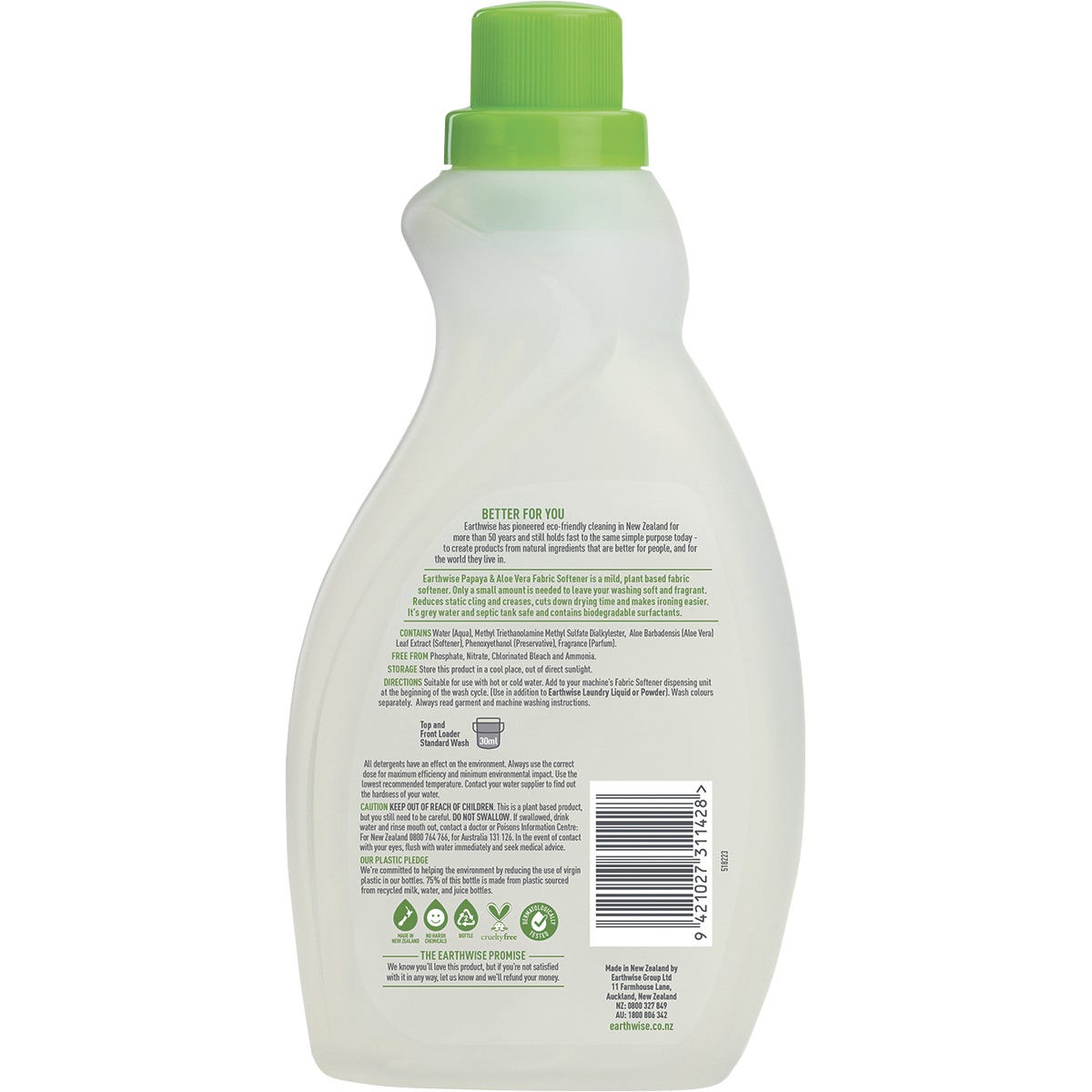 Earthwise Fabric Softener Papaya & Aloe Vera 1L