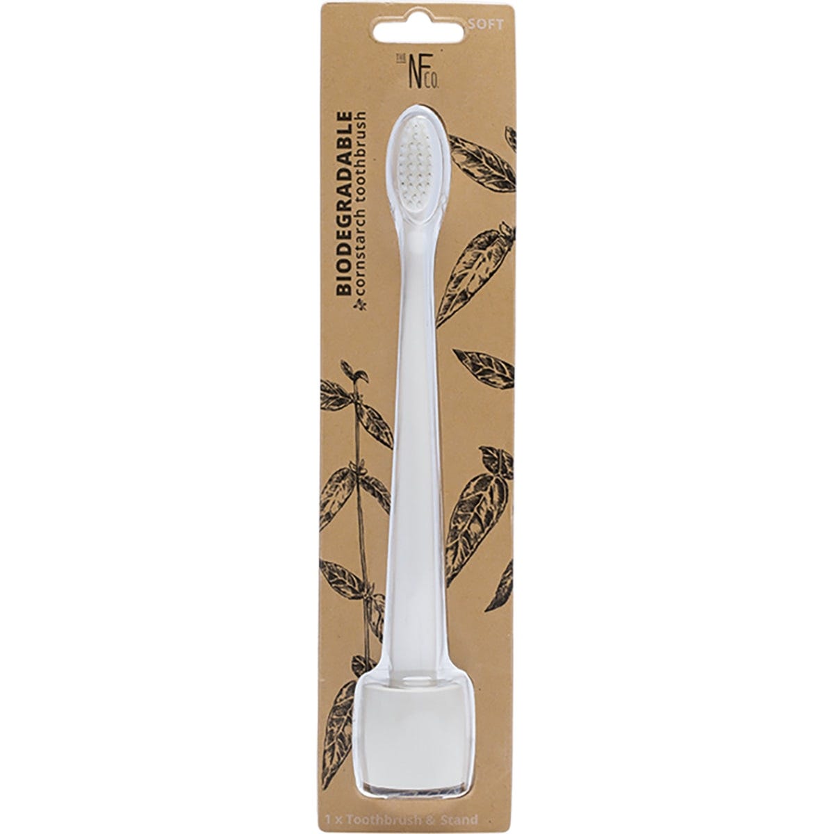 NFco. Bio Toothbrush & Stand Soft Ivory Desert x8