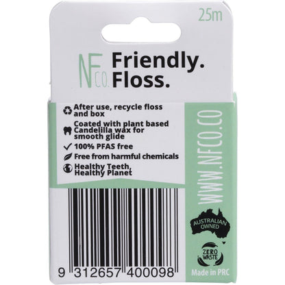 NFco. Friendly Floss Dental Floss Activated Charcoal Mint 8x25m