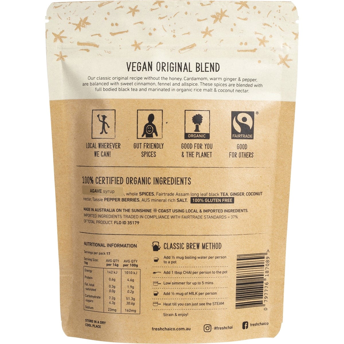 The Fresh Chai Co. Vegan Original Blend Long Soaked Chai 250g