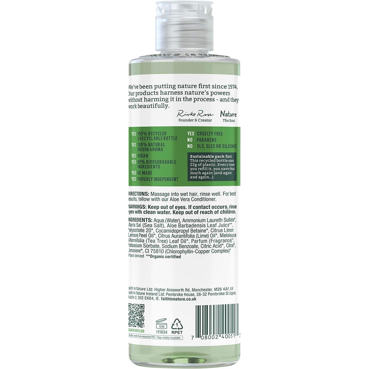 Faith In Nature Shampoo Rejuvenating Aloe Vera 400ml