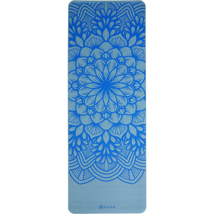 Gaiam Yoga Mat Classic Starter 3mm Blue Flower 61cm x 173cm