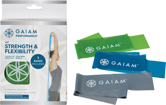 Gaiam Strength & Flexibility Kit Light, Medium & Heavy Bands