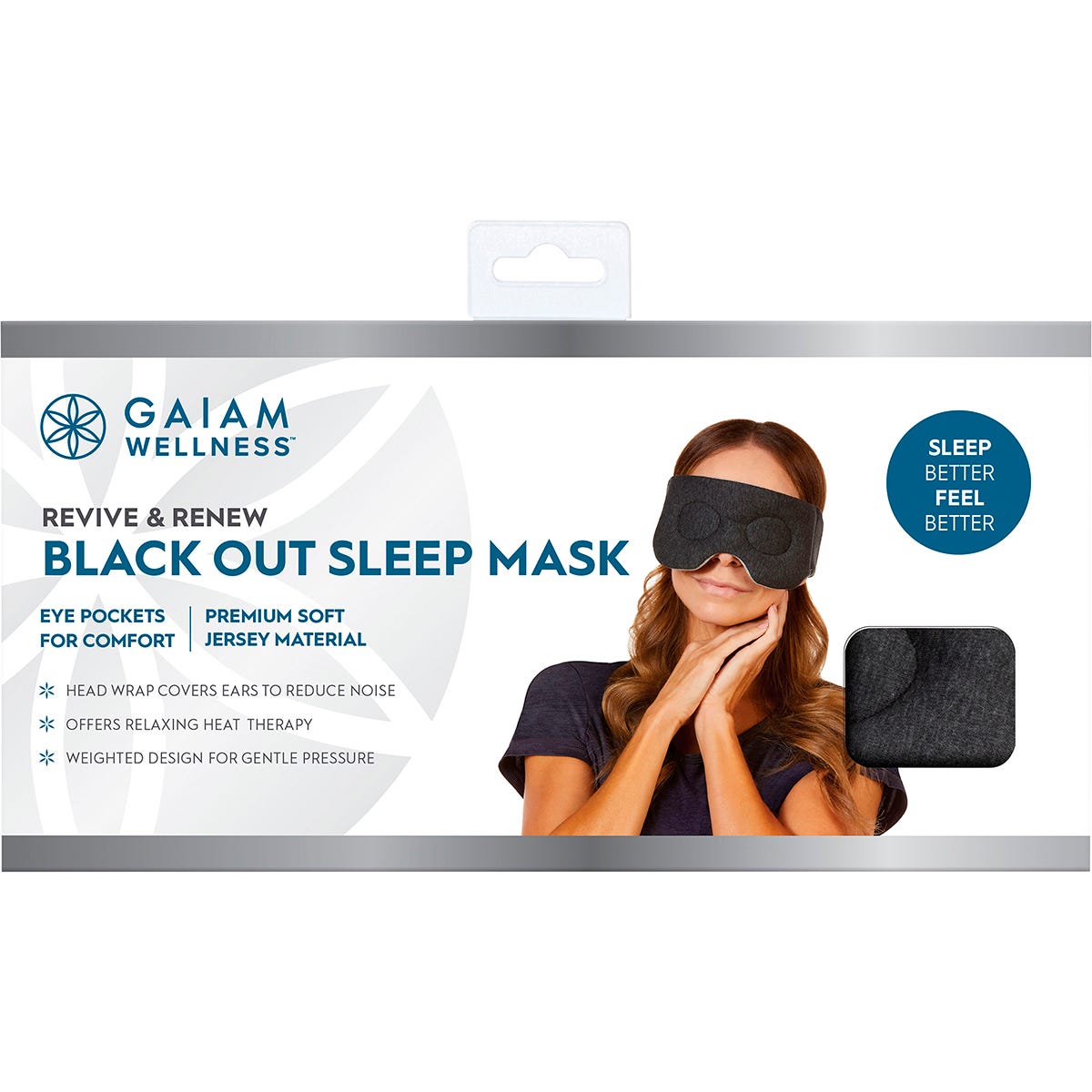 Gaiam Revive and Renew Black Out Sleep Mask