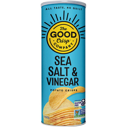 The Good Crisp Company Potato Crisps Sea Salt & Vinegar 8x160g