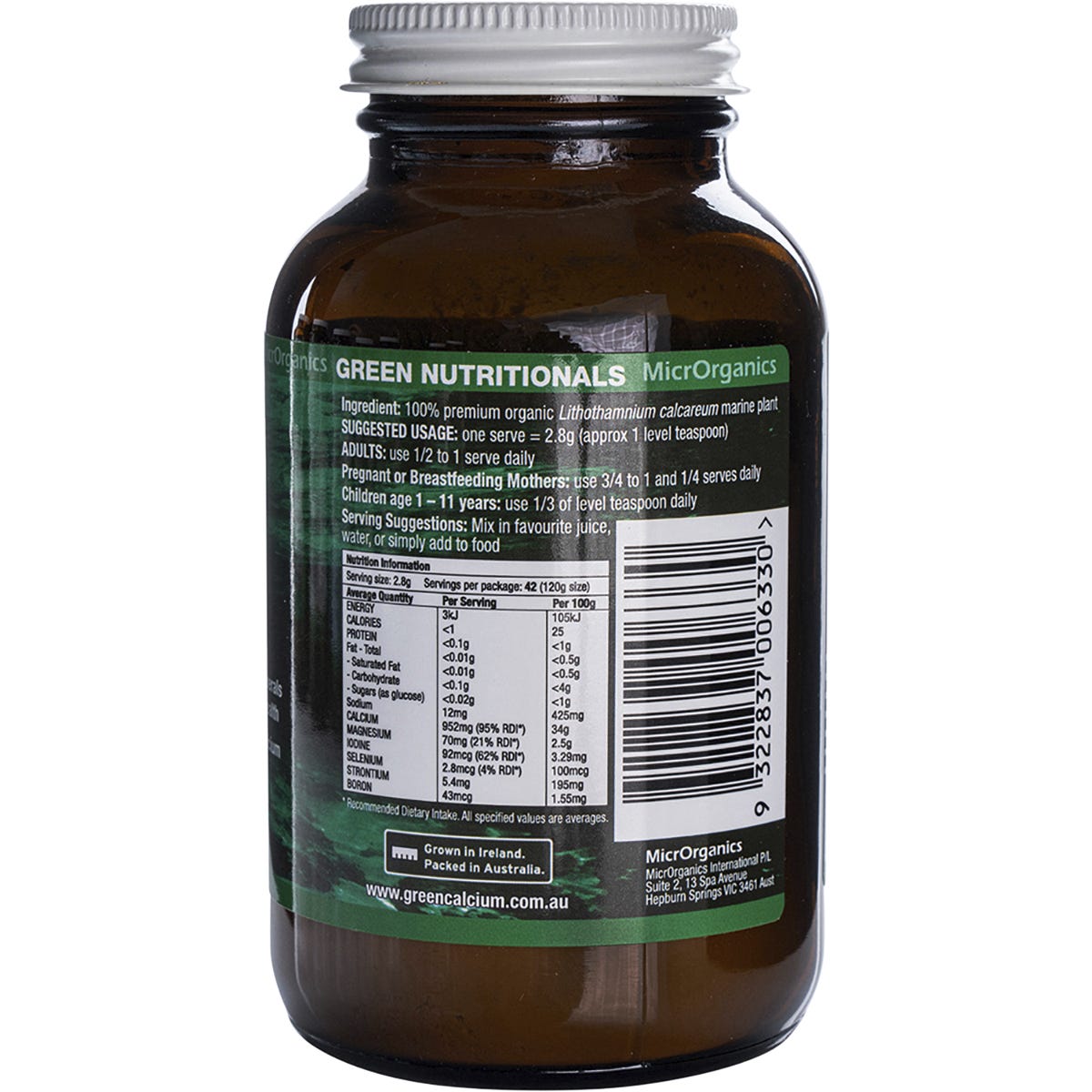 Green Nutritionals Green Calcium Powder 950mg 100g