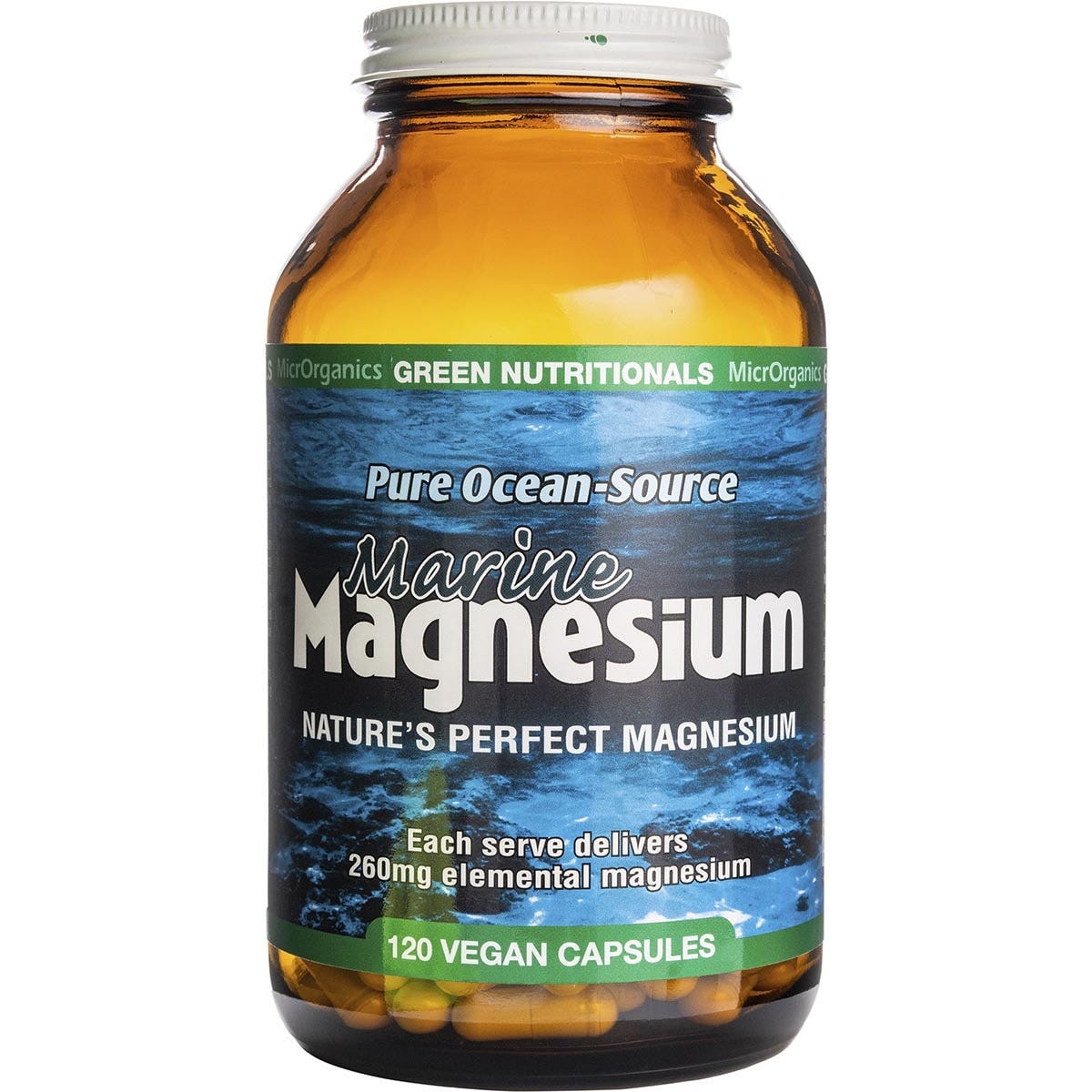 Green Nutritionals Marine Magnesium Vegan Capsules 260mg 120 Caps