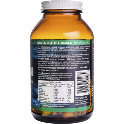 Green Nutritionals Marine Magnesium Vegan Capsules 260mg 120 Caps