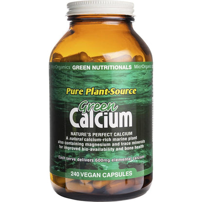 Green Nutritionals Green Calcium Vegan Capsules 600mg 240 Caps