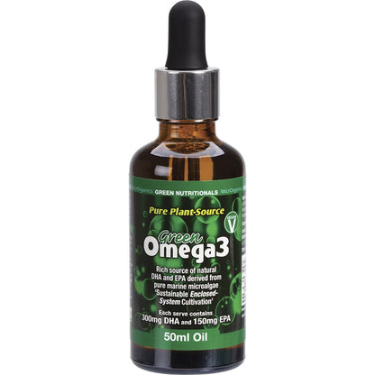 Green Nutritionals Green Omega3 Vegan Drops 300mg DHA+150mg EPA 50ml