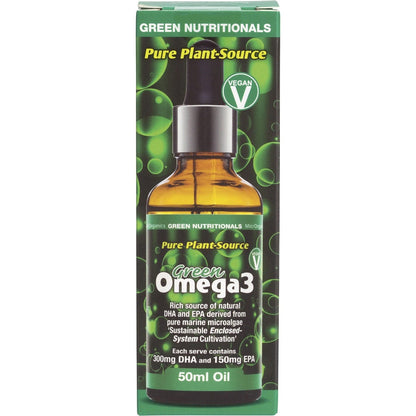 Green Nutritionals Green Omega3 Vegan Drops 300mg DHA+150mg EPA 50ml