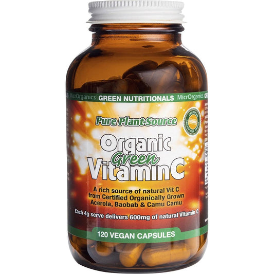 Green Nutritionals Organic Green Vitamin C Vegan Capsules 600mg 120 Caps