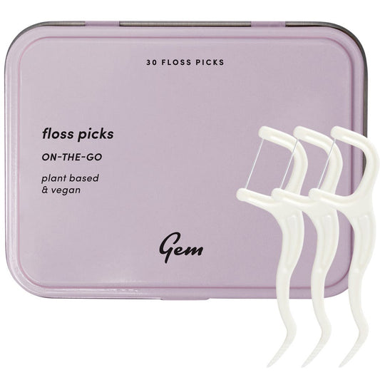 Gem Floss Picks On The Go Tin 30pcs