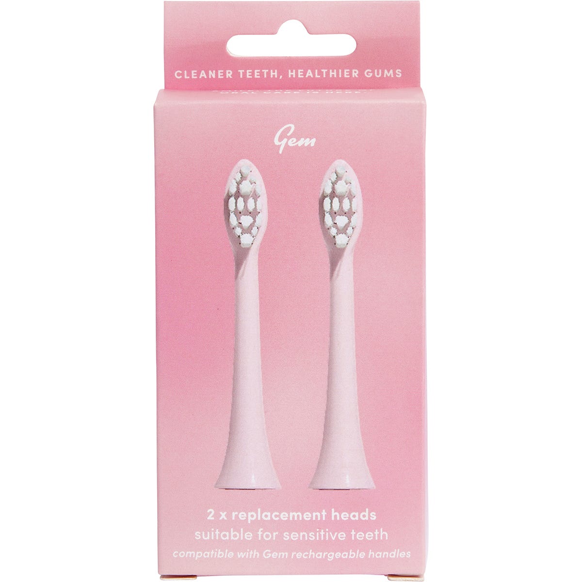 Gem Electric Toothbrush Replacement Heads Coconut 2pk