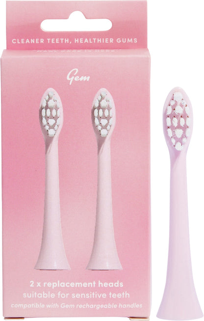 Gem Electric Toothbrush Replacement Heads Coconut 2pk