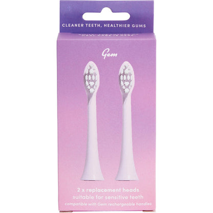 Gem Electric Toothbrush Replacement Heads Rose 2pk