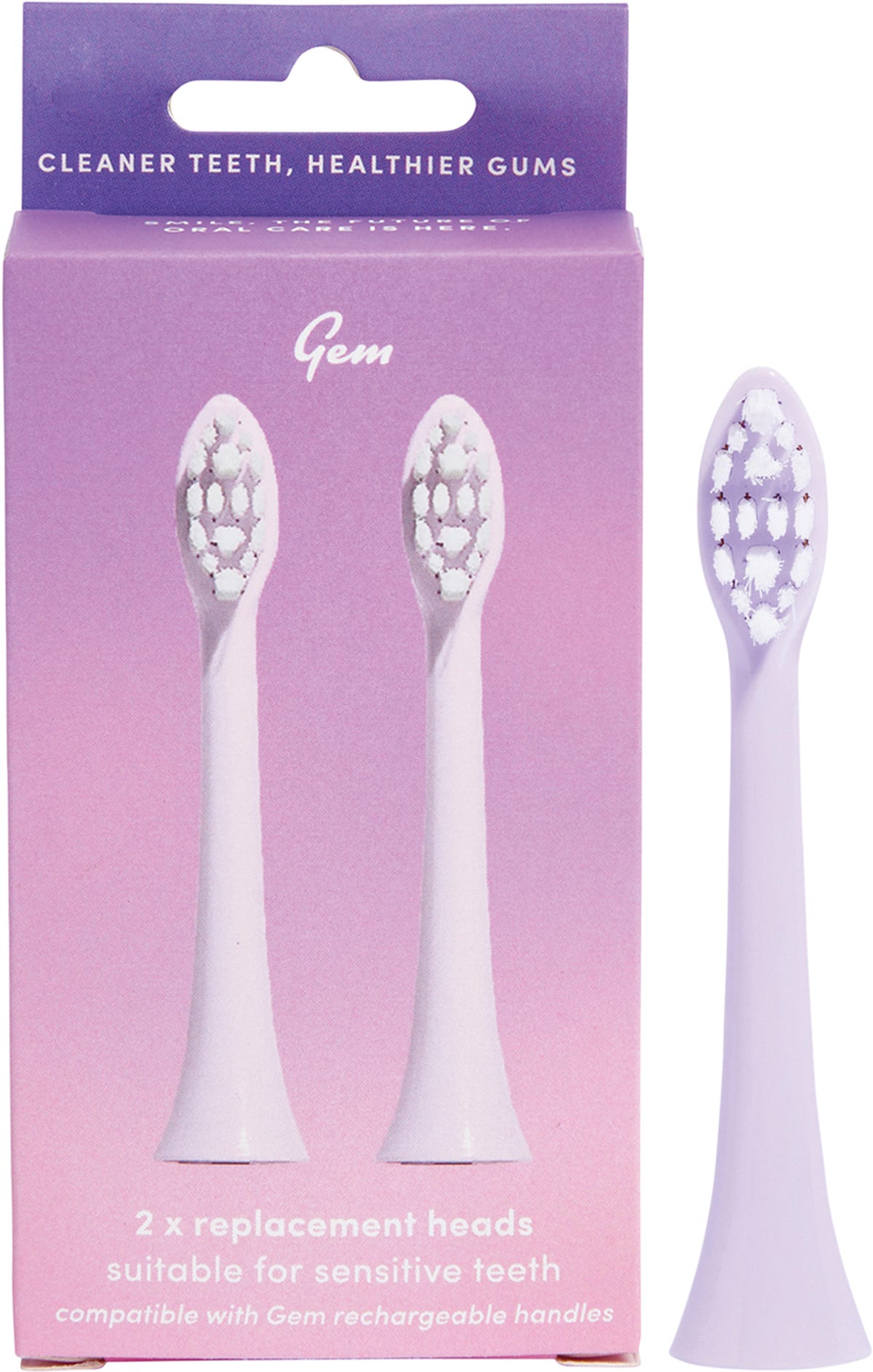 Gem Electric Toothbrush Replacement Heads Rose 2pk