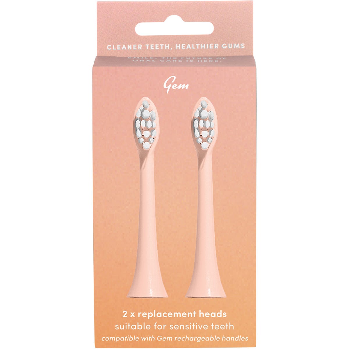 Gem Electric Toothbrush Replacement Heads Watermelon 2pk