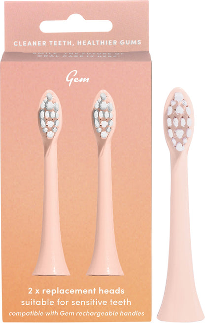 Gem Electric Toothbrush Replacement Heads Watermelon 2pk