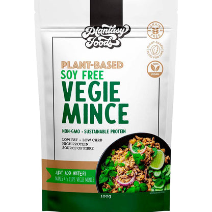 Plantasy Foods Soy Free Vegie Mince 100% Pea Protein Meat Alternative 100g