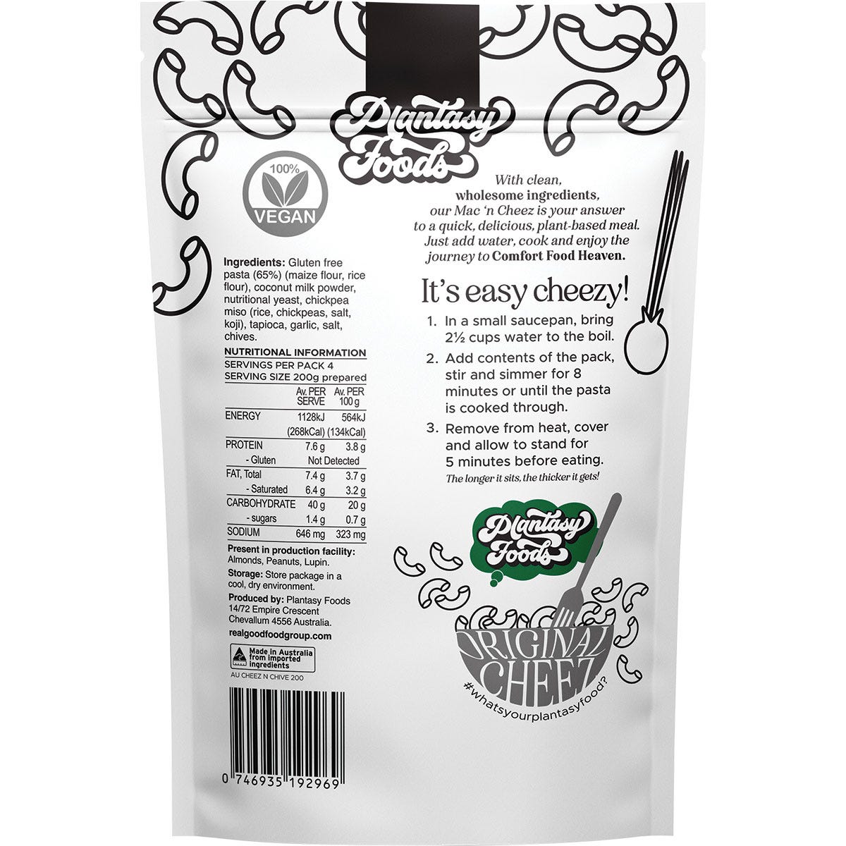 Plantasy Foods Mac 'n Cheez Cheez 'n Chive 200g