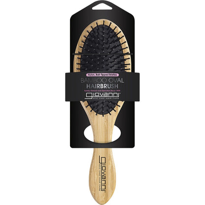 Giovanni Bamboo Hair Brush Oval Nylon Ball Tipped Bristles