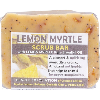 Harmony Soapworks Soap Scrub Bar Lemon Myrtle 140g