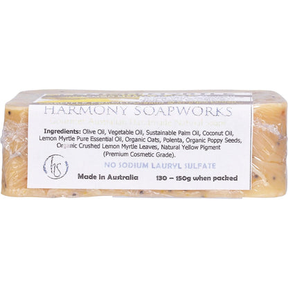 Harmony Soapworks Soap Scrub Bar Lemon Myrtle 140g