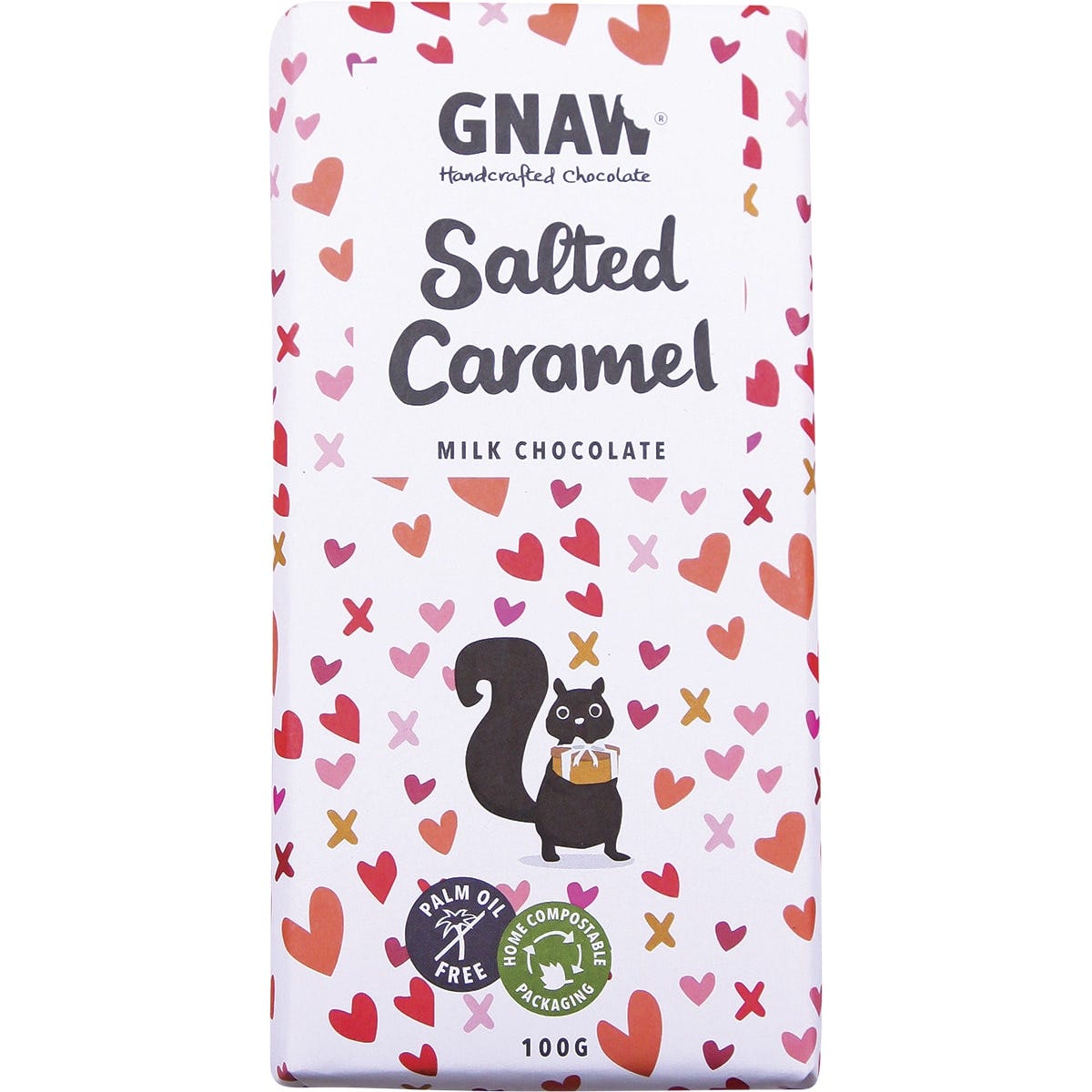 Gnaw Chocolate Handcrafted Milk Chocolate Salted Caramel 12x100g