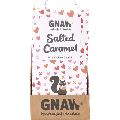 Gnaw Chocolate Handcrafted Milk Chocolate Salted Caramel 12x100g