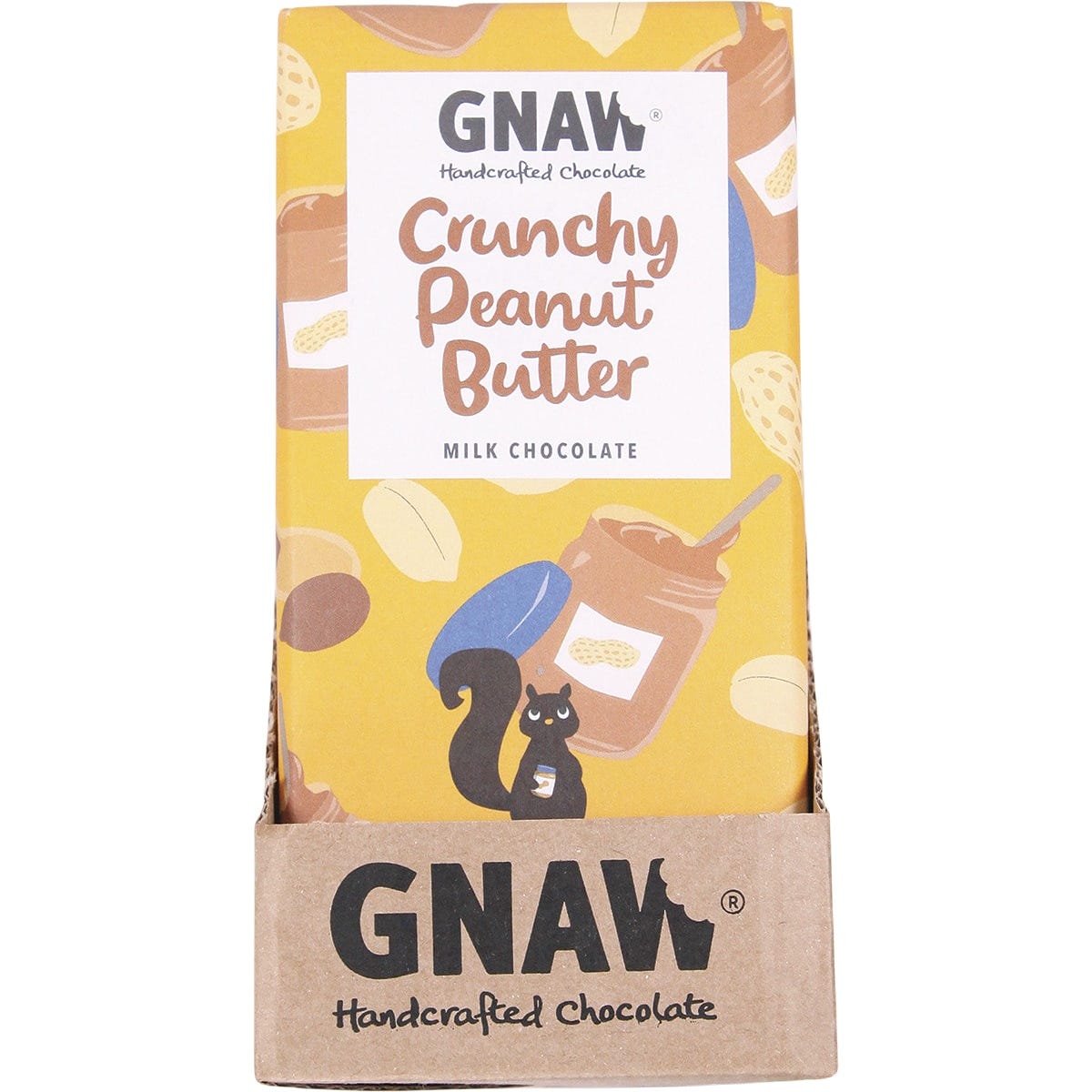 Gnaw Chocolate Handcrafted Milk Chocolate Crunchy Peanut Butter 12x100g