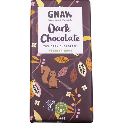 Gnaw Chocolate Handcrafted Dark Chocolate 70% 12x100g