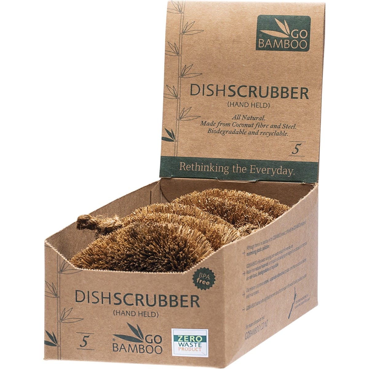 Go Bamboo Dish Scrubber x5