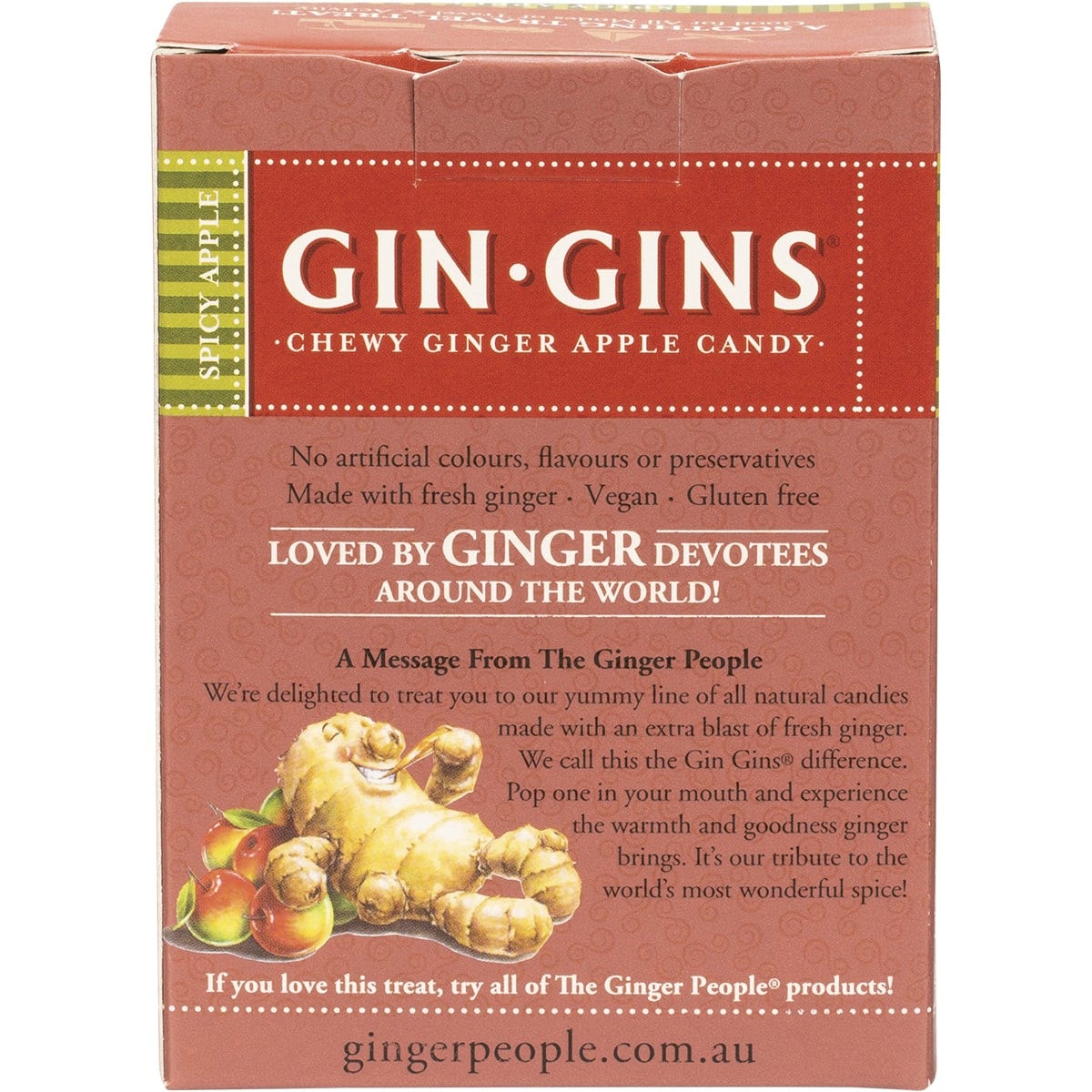 The Ginger People Gin Gins Ginger Candy Chewy Spicy Apple 12x84g