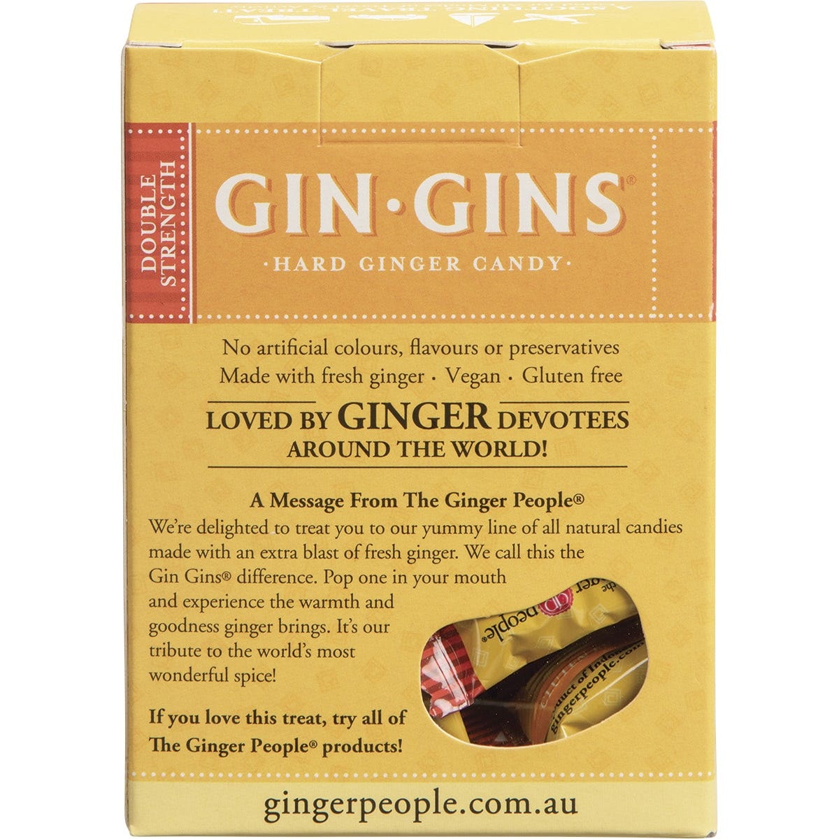 The Ginger People Gin Gins Ginger Candy Hard Double Strength 12x84g