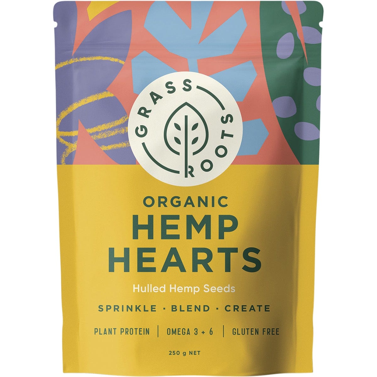 Grass Roots Organic Hemp Hearts Hulled Hemp Seeds 250g