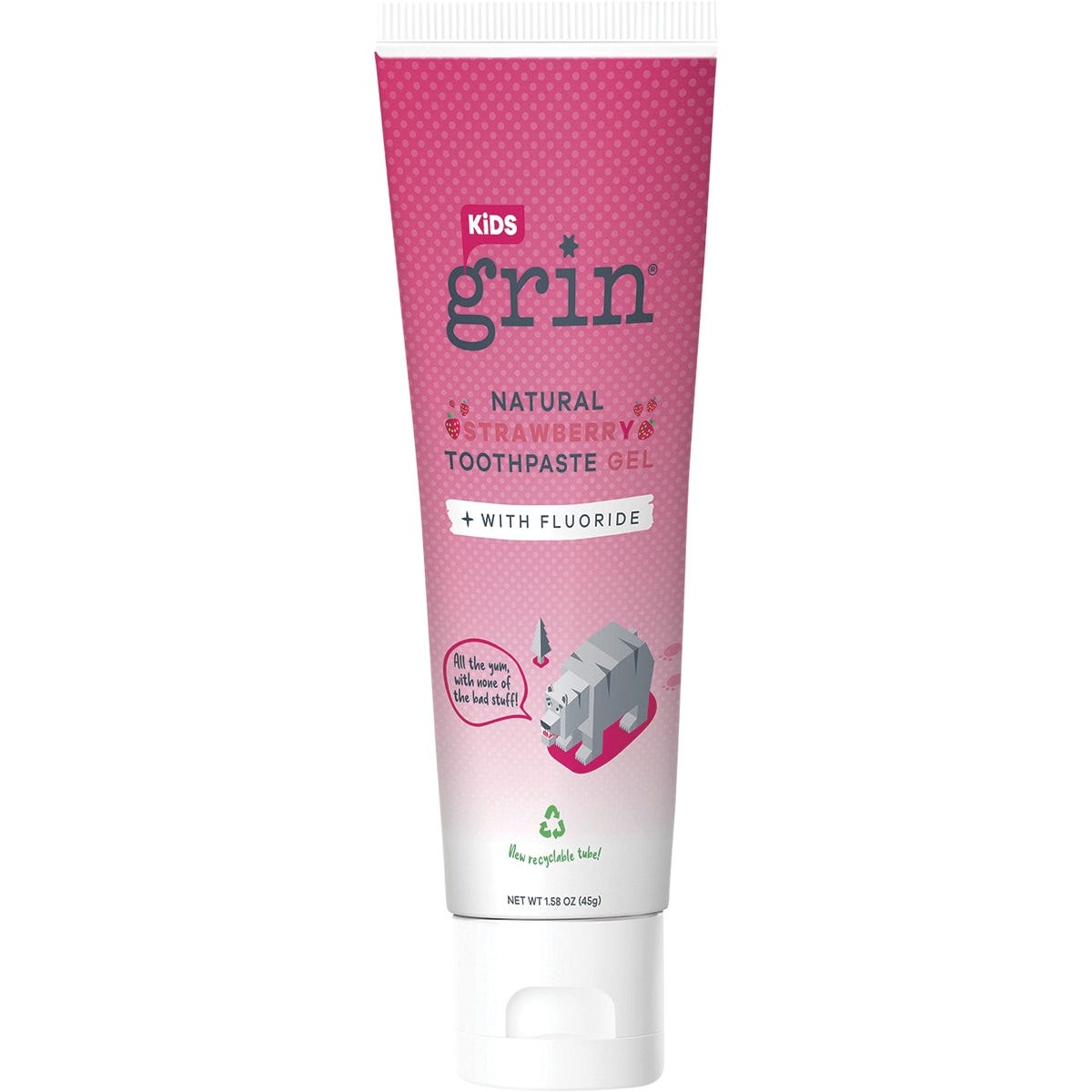 Grin Toothpaste Kids Strawberry Gel with Fluoride 45g