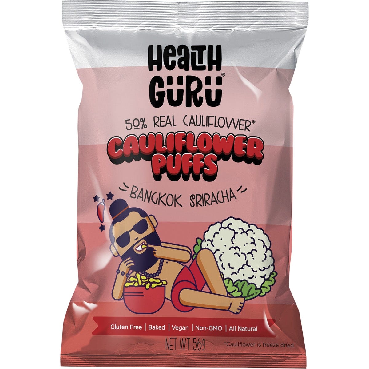 Health Guru Cauliflower Puffs Bangkok Sriracha 12x56g