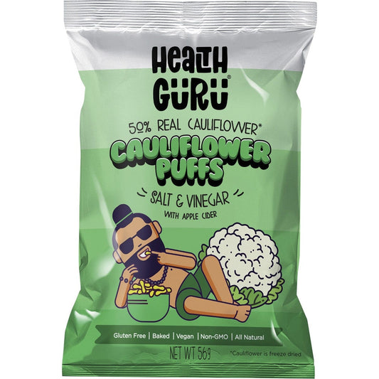 Health Guru Cauliflower Puffs Salt & Vinegar (with Apple Cider) 6x56g