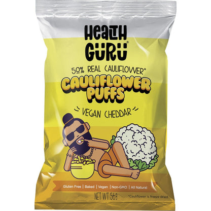 Health Guru Cauliflower Puffs Vegan Cheddar 6x56g