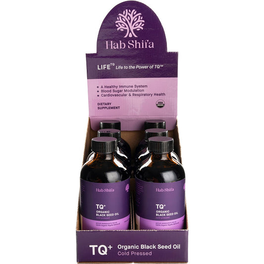 Hab Shifa TQ+ Organic Black Seed Oil Counter Display 6x250ml