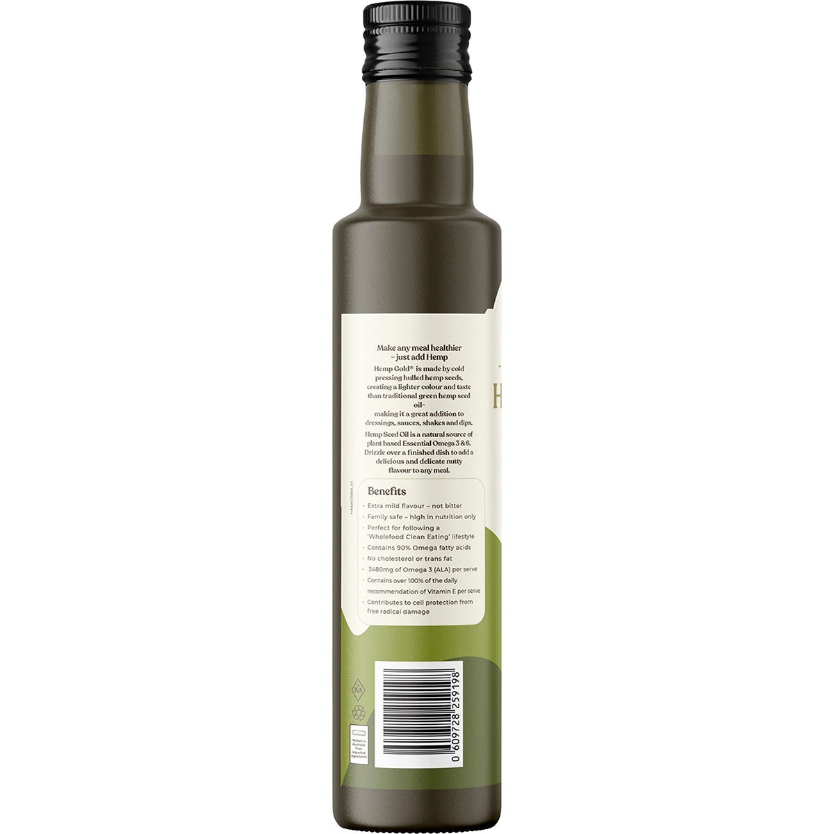 Hemp Foods Australia Organic Hemp Gold Seed Oil Contains Omega 3, 6 & 9 500ml