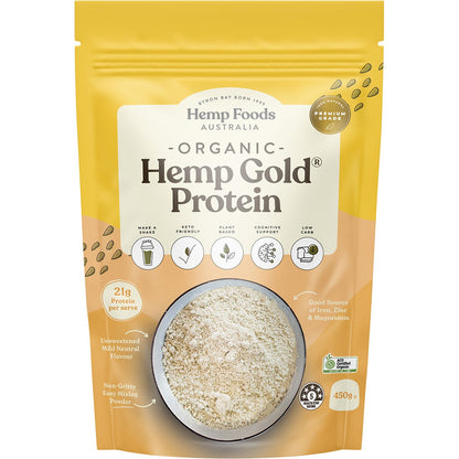 Hemp Foods Australia Organic Hemp Gold Protein Contains Omega 3, 6 & 9 450g