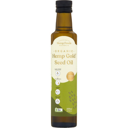 Hemp Foods Australia Organic Hemp Gold Seed Oil Contains Omega 3, 6 & 9 6x250ml