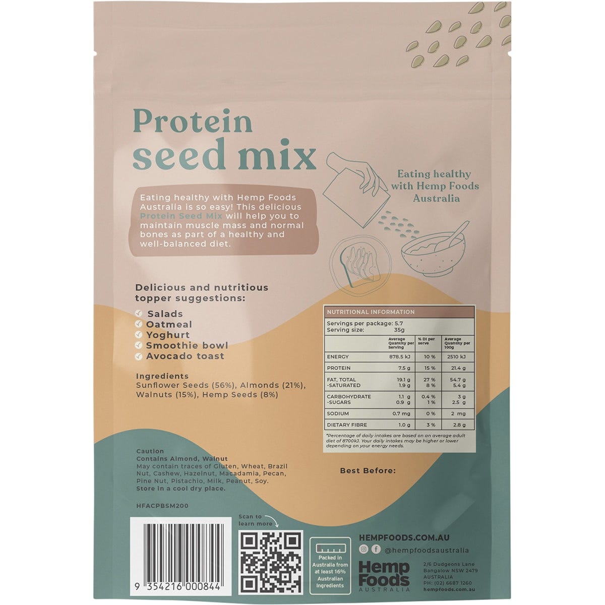 Hemp Foods Australia Protein Seed Mix 5x200g