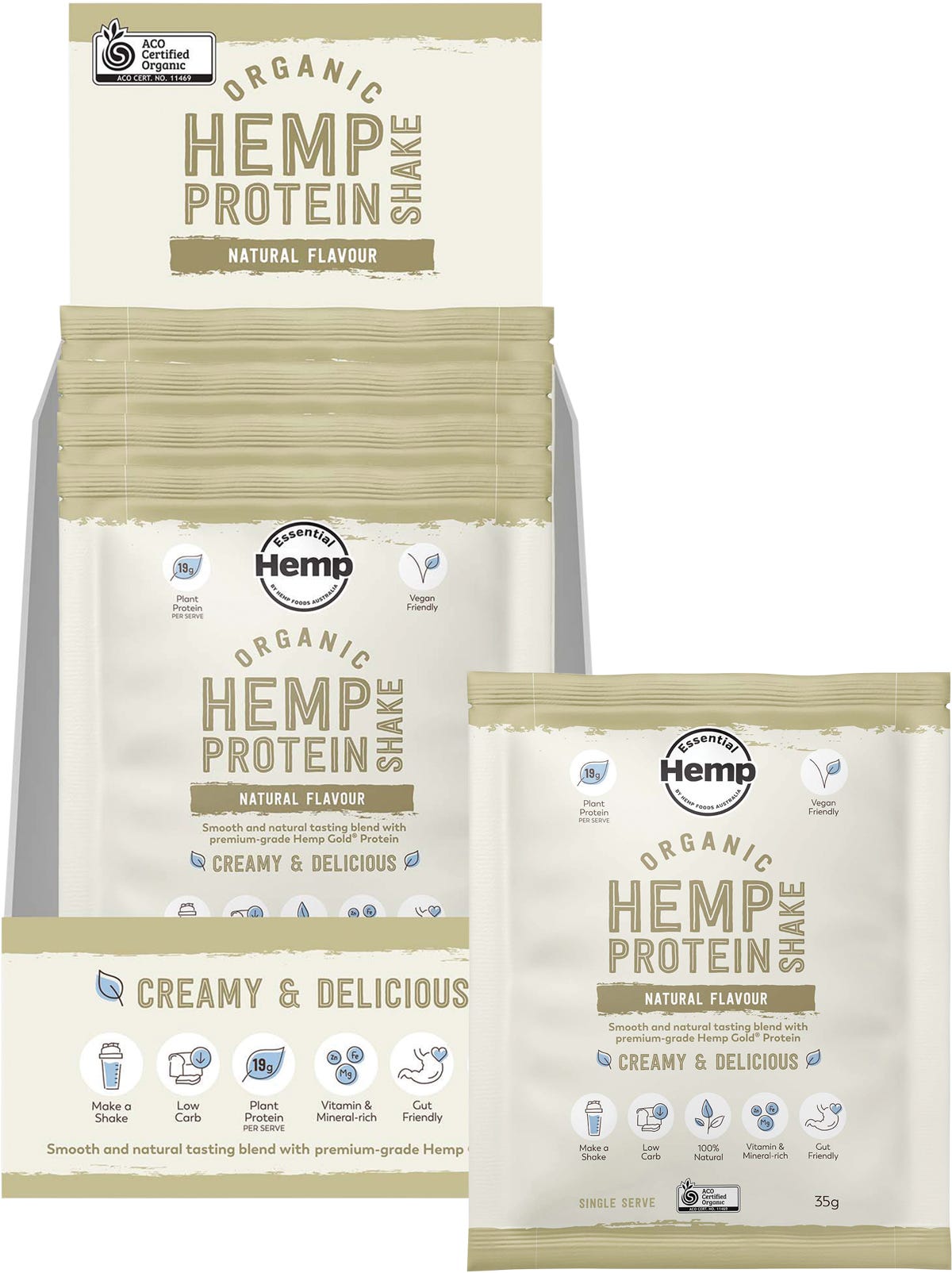 Hemp Foods Australia Organic Hemp Protein Natural 7x35g