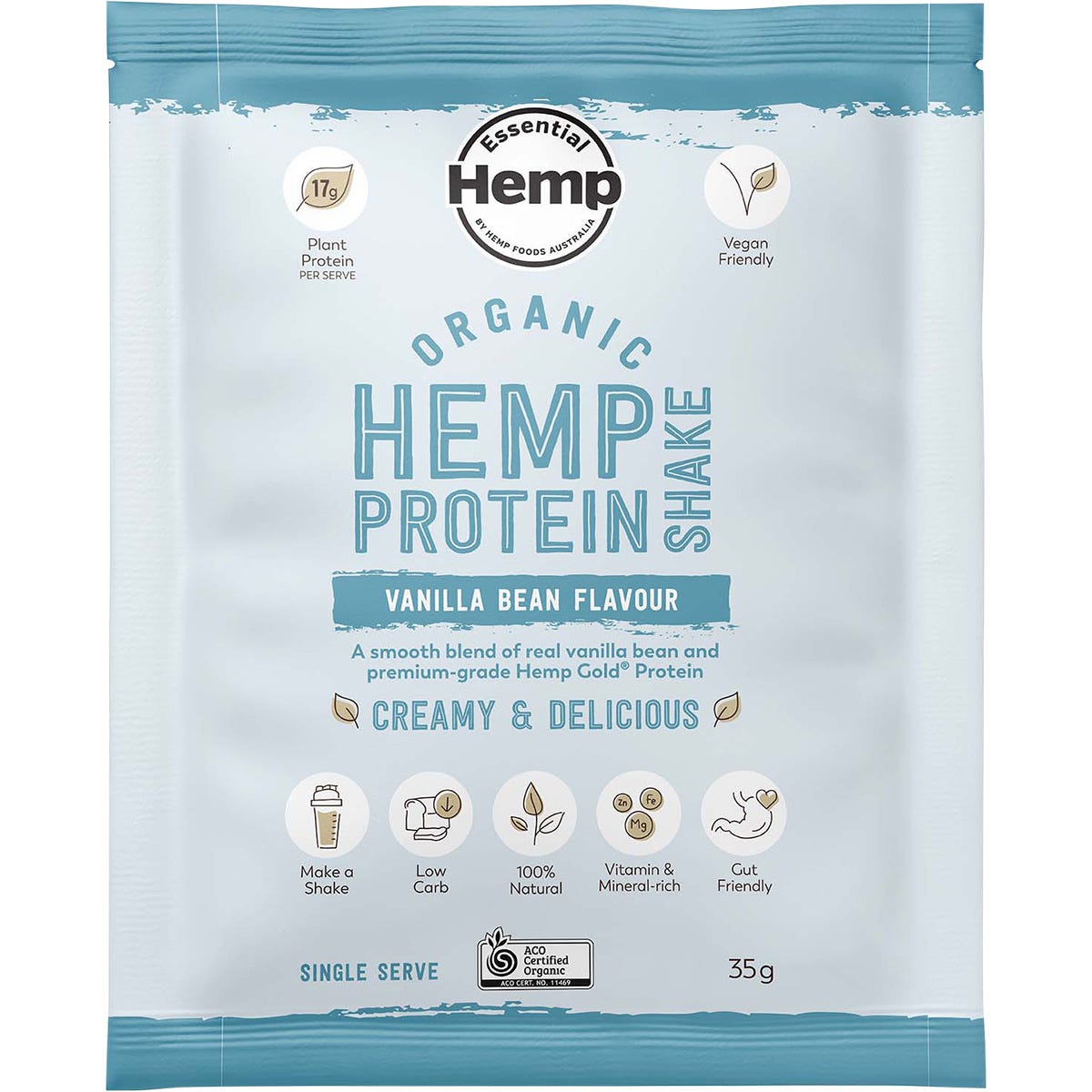 Hemp Foods Australia Organic Hemp Protein Vanilla 7x35g