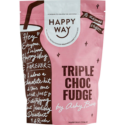 Happy Way Ashy Bines Vegan Protein Powder Triple Choc Fudge 500g