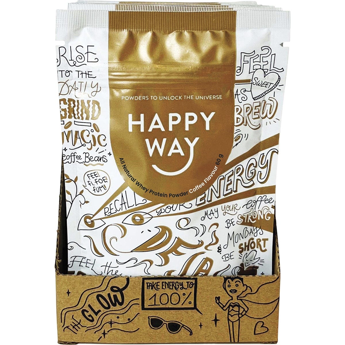 Happy Way Whey Protein Powder Coffee 6x60g